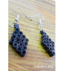 Quilled Rings Earrings Black
